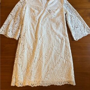 Trina Turk Cream Lace Long Sleeve Dress
